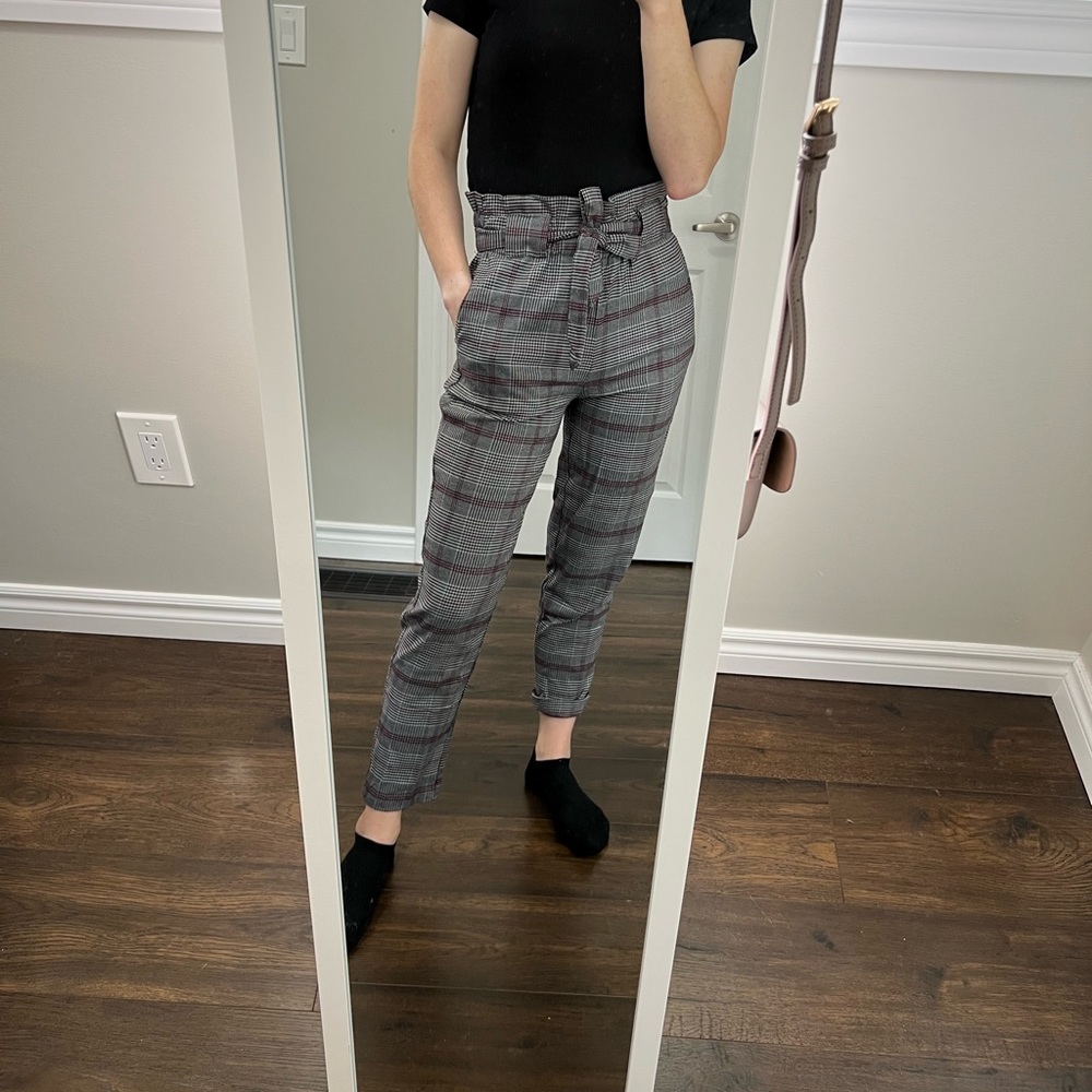 Plaid Straight Leg Fancy Pants